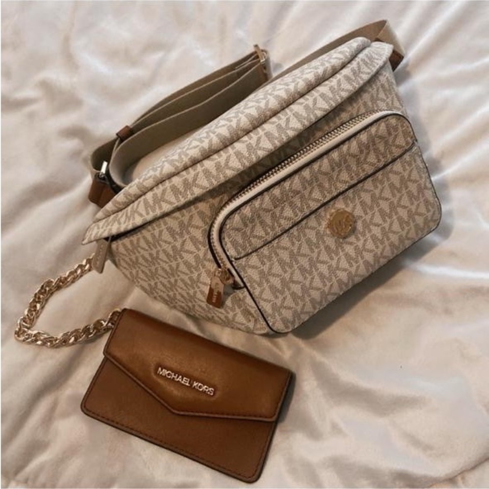 Michael Kors Cream and Tan Women’s Fanny Pack Belt Bag